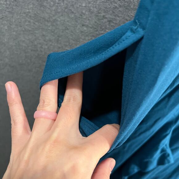 Cuddl Duds Petite Flexuear V-Neck Wide Leg Jumpsuit Viridian Teal Petite Small - Picture 14 of 15